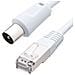 Cavo Tv Coassiale 9,52 Mm / Ethernet Rj45 Cat8 Maschio/maschio 2 M, Bianco - Foto miniatura 3