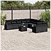 Set Divani Da Giardino 11 Pz Con Cuscini In Polyrattan Nero - Foto miniatura 1