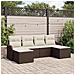 Set di divano da giardino 6 pezzi con cuscini marrone in poly rattan, Divano da giardino 2 posti con cuscini marrone in poly rattan - Foto miniatura 2