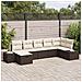 Set divano da giardino da 7 pezzi con cuscini Marrone Rattan Polietilene - Foto miniatura 2