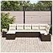Set divano da giardino da 7 pezzi con cuscini Marrone Rattan Polietilene - Foto miniatura 3