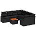 Set Divano Giardino 9 Pezzi Cuscini Nero Polyrattan Acacia - Foto miniatura 1