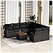 Set Divano Giardino 9 Pezzi Cuscini Nero Polyrattan Acacia - Foto miniatura 2