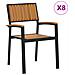 Set di 8 sedie da giardino impilabili in acciaio e legno di acacia nero - Foto miniatura 1