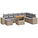 Set Divano da Giardino 9 pz con Cuscini Beige Polyrattan Acacia - Foto miniatura 1