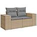 Set Divano da Giardino 9 pz con Cuscini Beige Polyrattan Acacia - Foto miniatura 5