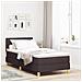 Letto con Rete e Materasso Marrone Scuro 100x200 cm Tessuto - Foto miniatura 2