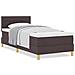 Letto con Rete e Materasso Marrone Scuro 100x200 cm Tessuto - Foto miniatura 4