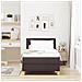 Letto con Rete e Materasso Marrone Scuro 100x200 cm Tessuto - Foto miniatura 5