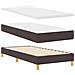 Letto con Rete e Materasso Marrone Scuro 100x200 cm Tessuto - Foto miniatura 6