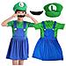 Costume Luigi Super Mario Bros Abito Verde Taglia S 98-103 Cm - Foto miniatura 1