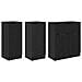 Credenza con cassetto 3 pcs Rovere nero Legno multistrato - Foto miniatura 1