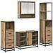 Set di mobili per il bagno con porta 4 pcs Rovere artigianale - Foto miniatura 1