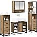 Set di mobili per il bagno con porta 4 pcs Rovere artigianale - Foto miniatura 3