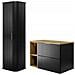 | Set di mobili da bagno - Nero opaco - Rovere artigianale | 80/57/46 cm & 35/139/31 cm | Mobili sottolavabo, mobili da bagno, armadio alto, mobile da bagno - Foto miniatura 1