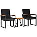 Set Mobili da Esterno con cuscino 3 pcs Nero polyrattan - Foto miniatura 1