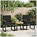 Set Mobili da Esterno con cuscino 3 pcs Nero polyrattan - Foto miniatura 2