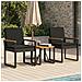 Set Mobili da Esterno con cuscino 3 pcs Nero polyrattan - Foto miniatura 3