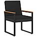 Set Mobili da Esterno con cuscino 3 pcs Nero polyrattan - Foto miniatura 4