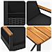 Set Mobili da Esterno con cuscino 3 pcs Nero polyrattan - Foto miniatura 8
