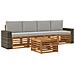 Set di divani da esterno 5 pcs Naturale e Grigio Chiaro - Foto miniatura 1