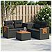 Set di divani 6 pz Nero Rattan sintetico e Acciaio - Foto miniatura 3