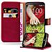 Custodia Compatibile Con Lg G2 In Rosso Vinaccia - Coperchio Protettiva Con Chiusura Magnetica, Funzione Stand E Tasca Per Le Carte - Foto miniatura 1