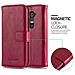 Custodia Compatibile Con Lg G2 In Rosso Vinaccia - Coperchio Protettiva Con Chiusura Magnetica, Funzione Stand E Tasca Per Le Carte - Foto miniatura 5