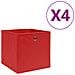 Contenitori 4 Pz In Tessuto Non Tessuto 28x28x28 Cm Rosso - Foto miniatura 1