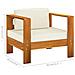 Set Divani Giardino 7 pz Cuscini Bianco Crema in Legno d'Acacia - Foto miniatura 2