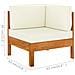 Set Divani Giardino 7 pz Cuscini Bianco Crema in Legno d'Acacia - Foto miniatura 5
