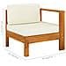 Set Divani Giardino 7 pz Cuscini Bianco Crema in Legno d'Acacia - Foto miniatura 6