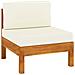 Set Divani Giardino 7 pz Cuscini Bianco Crema in Legno d'Acacia - Foto miniatura 9