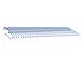 Tenda da Sole Retrattile Manuale con LED 600x350 cm Blu Bianco - Foto miniatura 2