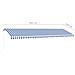Tenda da Sole Retrattile Manuale con LED 600x350 cm Blu Bianco - Foto miniatura 7