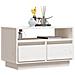 Mobile Porta Tv Bianco 60x35x37 Cm In Legno Massello Di Pino - Foto miniatura 5