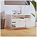 Mobile Porta Tv Bianco 60x35x37 Cm In Legno Massello Di Pino - Foto miniatura 6
