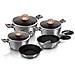 Moonlight Set Di Pentole Induzione 10-piece Alluminio Antiaderente 3 Casseruoli 2 Padelle Grigio - Foto miniatura 2