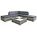 Set Divani da Giardino 6 pz con Cuscini in Polyrattan Grigio - Foto miniatura 1