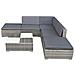 Set Divani da Giardino 6 pz con Cuscini in Polyrattan Grigio - Foto miniatura 2