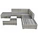 Set Divani da Giardino 6 pz con Cuscini in Polyrattan Grigio - Foto miniatura 3