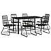 Set Da Pranzo Da Giardino 7 Pz Nero In Rattan Pvc - Foto miniatura 2