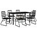 Set Da Pranzo Da Giardino 7 Pz Nero In Rattan Pvc - Foto miniatura 3