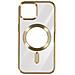 Cover Magsafe Per Iphone 15 Plus Silicone Bordo Cromato Oro - Foto miniatura 1