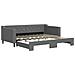 Divano Letto Con Letto Estraibile Grigio Scuro 90x190cm Tessuto - Foto miniatura 2