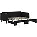 Divano Letto Con Letto Estraibile Nero 90x190 Cm In Tessuto - Foto miniatura 2