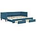 Divano Letto Estraibile Con Cassetti Blu 90x200 Cm In Velluto - Foto miniatura 2