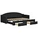 Divano Letto Estraibile Con Cassetti Nero 80x200 Cm In Tessuto - Foto miniatura 1