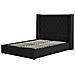 Letto Contenitore Velluto Nero 160 X 200 Cm Lubbon - Foto miniatura 4