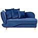 Chaise Longue Versione Sinistra Meri Velluto Blu Marino Con Contenitore - Foto miniatura 5